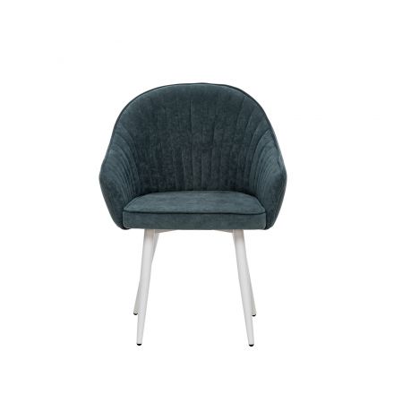 Стул с подлокотниками Leset Вайд, каркас Белый, велюр Темно-зеленый Темно-зеленый, Ткань Велюр