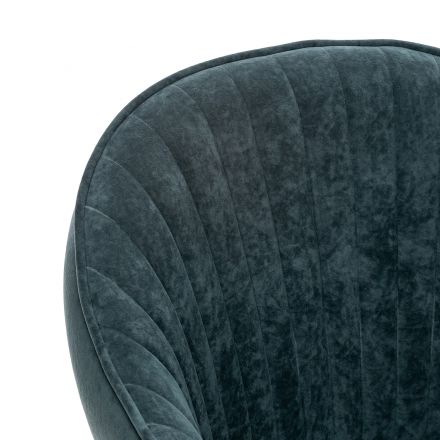 Стул с подлокотниками Leset Вайд, каркас Белый, велюр Темно-зеленый Темно-зеленый, Ткань Велюр