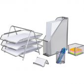 Набор настольный лотков из металла Attache 5 предметов серебристый Набор настольный лотков из металла Attache 5 предметов серебристый