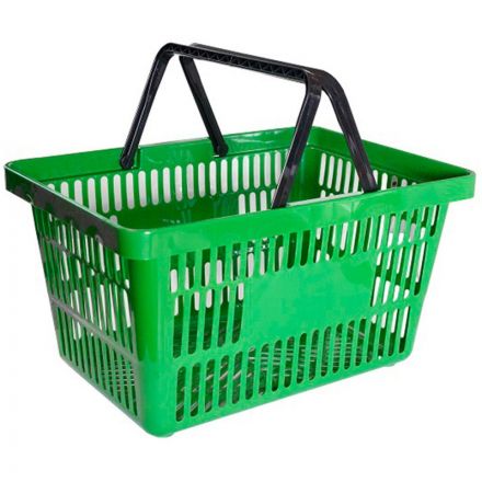 Корзина покупательская MDM_PL-722/KRZ.722.5.GN зеленый (2 ручки) 22л 5шт/уп