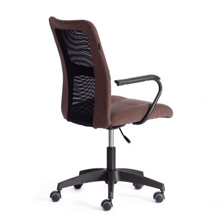 Кресло STAFF флок/ткань, коричневый/черный, 6/W-11