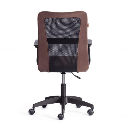 Кресло STAFF флок/ткань, коричневый/черный, 6/W-11