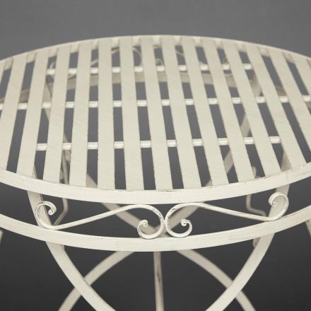 Комплект (стол + 2 стула) Secret de Maison PALLADIO (mod. PL08-8668/8669) металл, стол: 70х74,5см, стул: 45х40,5х94см, белый антик (antique white)