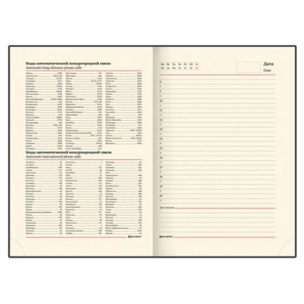 Ежедневник недатированный А5 138х213 мм BRAUBERG "FLAME", под кожу, 160 л., черный, черный срез, 113429