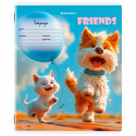 Тетрадь 12 л. BRAUBERG клетка, обложка картон, МИКС-4, 107276