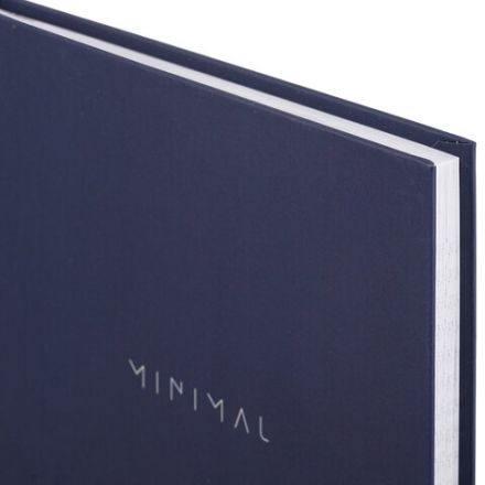 Блокнот А5 134х206 мм, 80 л., твёрдый, клетка, BRAUBERG "Minimal", синий, 116439