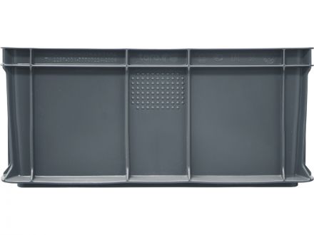 Ящик 400х300х180 сплошной, с внешней ручкой  серый