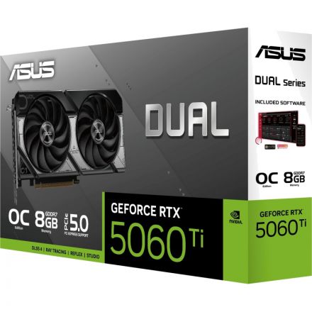 Видеокарта ASUS DUAL-RTX5060TI-O8G, HDMI DPx3 8Gb GDDR7 Видеокарта ASUS DUAL-RTX5060TI-O8G, HDMI DPx3 8Gb GDDR7