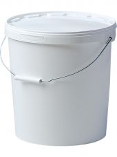 Ведро 18л. круглое, с ручкой металл, с белой крышкой  белый