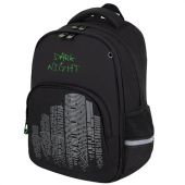 Рюкзак BRAUBERG SOFT, 2 отделения, 3 кармана, "Dark night", СВЕТООТРАЖАЮЩИЙ ПРИНТ, 40х31х15 см, 273119