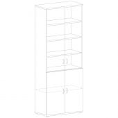 Шкаф SH_Стратегия   со стеклом выс.S75 (154716) Н.Милано ср