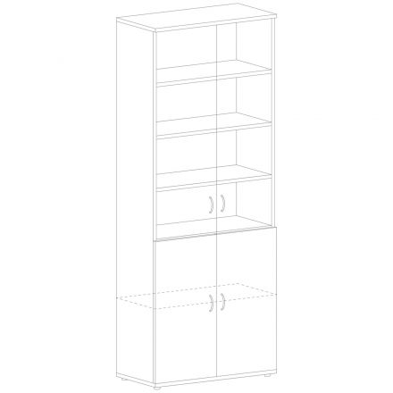 Шкаф SH_Стратегия   со стеклом выс.S75 (154716) Н.Милано ср