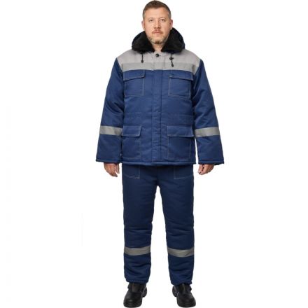 Костюм рабочий зимний з35-КБР синий/серый (р.48-50) 158-164