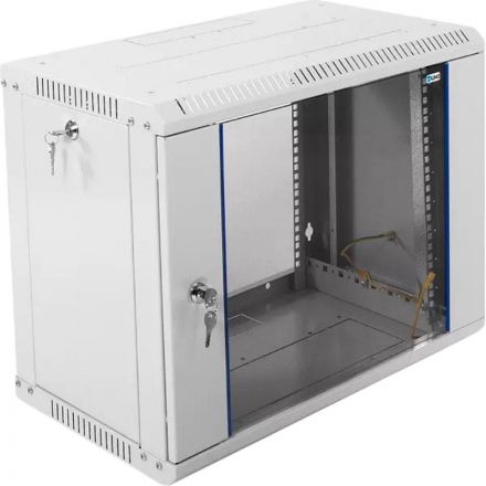 Шкаф настенный телеком. ЦМО разб. 9U (600х350) дверь стекло (ШРН-Э-9.350)