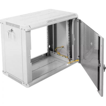 Шкаф настенный телеком. ЦМО разб. 9U (600х350) дверь стекло (ШРН-Э-9.350)