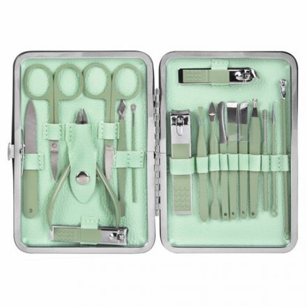 Универсальный набор для маникюра и педикюра 18 в 1 в футляре, STANDARD, зеленый, WBZ (ВБЗ), 609489 Универсальный набор для маникюра и педикюра 18 в 1 в футляре, STANDARD, зеленый, WBZ (ВБЗ), 609489