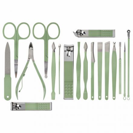 Универсальный набор для маникюра и педикюра 18 в 1 в футляре, STANDARD, зеленый, WBZ (ВБЗ), 609489 Универсальный набор для маникюра и педикюра 18 в 1 в футляре, STANDARD, зеленый, WBZ (ВБЗ), 609489