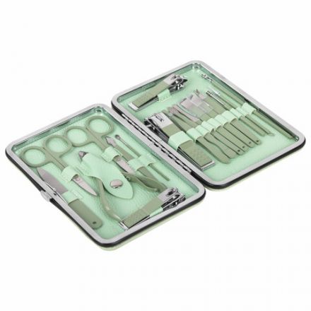 Универсальный набор для маникюра и педикюра 18 в 1 в футляре, STANDARD, зеленый, WBZ (ВБЗ), 609489 Универсальный набор для маникюра и педикюра 18 в 1 в футляре, STANDARD, зеленый, WBZ (ВБЗ), 609489