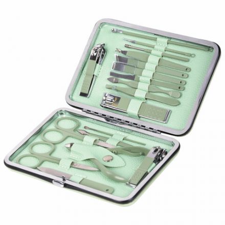 Универсальный набор для маникюра и педикюра 18 в 1 в футляре, STANDARD, зеленый, WBZ (ВБЗ), 609489 Универсальный набор для маникюра и педикюра 18 в 1 в футляре, STANDARD, зеленый, WBZ (ВБЗ), 609489