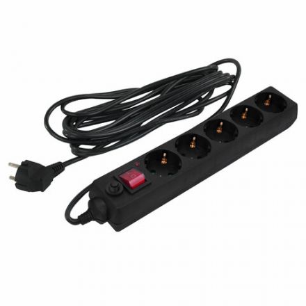 Сетевой фильтр SONNEN U-3515, 5 розеток, с заземлением, выключатель, 10 А, 5 м, черный, 513490 Сетевой фильтр SONNEN U-3515, 5 розеток, с заземлением, выключатель, 10 А, 5 м, черный, 513490