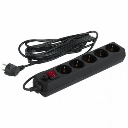 Сетевой фильтр SONNEN U-3515, 5 розеток, с заземлением, выключатель, 10 А, 5 м, черный, 513490 Сетевой фильтр SONNEN U-3515, 5 розеток, с заземлением, выключатель, 10 А, 5 м, черный, 513490
