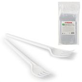 Вилка одноразовая пластиковая 165 мм, белая, КОМПЛЕКТ 100 шт., СТАНДАРТ, LAIMA, 603078 Вилка одноразовая пластиковая 165 мм, белая, КОМПЛЕКТ 100 шт., СТАНДАРТ, LAIMA, 603078