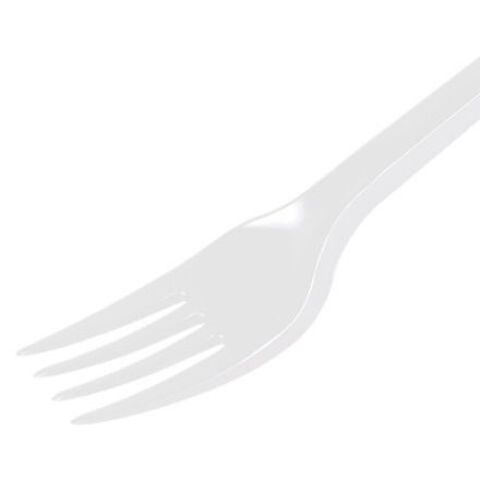 Вилка одноразовая пластиковая 165 мм, белая, КОМПЛЕКТ 100 шт., СТАНДАРТ, LAIMA, 603078