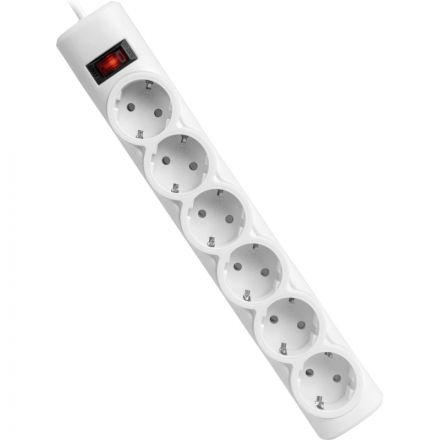 Сетевой фильтр Defender  DFS 155 5 м, белый, 6 розеток(99493)