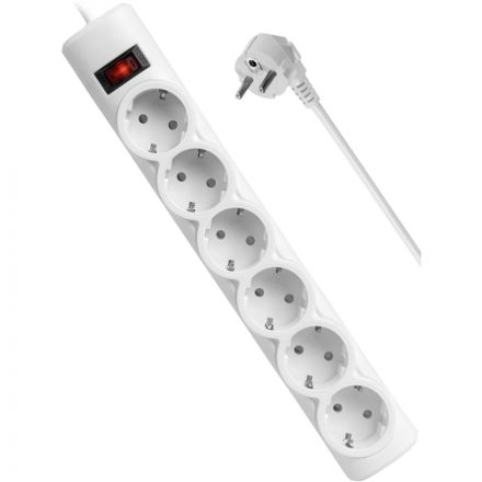 Сетевой фильтр Defender  DFS 155 5 м, белый, 6 розеток(99493)