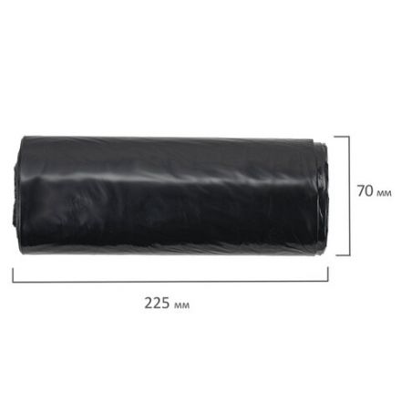 Мешки для мусора 190 л черные в рулоне 10 шт., ПВД 23 мкм, 90х120 см, ЛЮБАША "эконом ПЛЮС", 607681