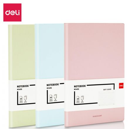 Блокнот Deli А5 96л 80 г/м твердая облож,клетка 5x5мм, голубой кожа EN140G Блокнот Deli А5 96л 80 г/м твердая облож,клетка 5x5мм, голубой кожа EN140G