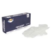 Перчатки виниловые, КОМПЛЕКТ 50 пар (100 штук), ПРОЧНЫЕ, прозрачные, размер L (большой), AVIORA, 402-639