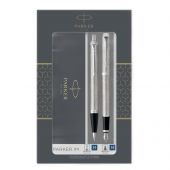 Набор Parker "IM Duo": шар. ручка IM Stainless Steel CT, синяя, 1,0мм + перьевая ручка IM Stainless Steel CT, подарочная упаковка