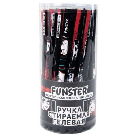 Ручка стираемая гелевая с принтом FUNSTER (ФАНСТЕР) "MANGA ANIME", СИНЯЯ, корпус ассорти, игольчатый наконечник 0,5 мм, линия 0,35 мм 144413