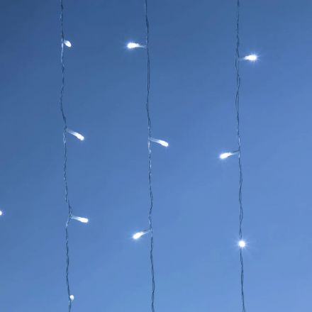 Электрогирлянда Дождь 2x2 м 400LED мерц. IP44 отсоед. нити хол.бел.HD-YW02