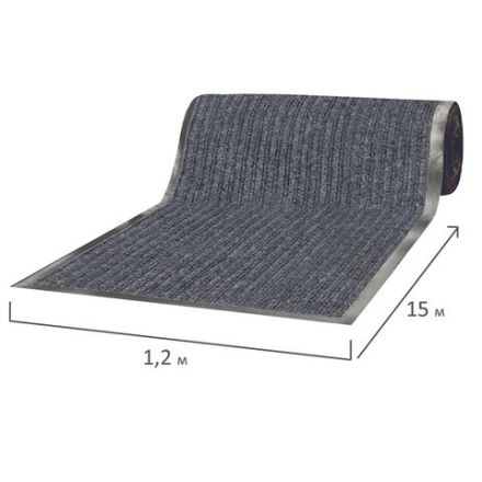 Коврик дорожка ворсовый влаго-грязезащита 1,2х15 м, толщина 7 мм, РЕБРИСТЫЙ, серый, В РУЛОНЕ, LAIMA, 602881 Коврик дорожка ворсовый влаго-грязезащита 1,2х15 м, толщина 7 мм, РЕБРИСТЫЙ, серый, В РУЛОНЕ, LAIMA, 602881