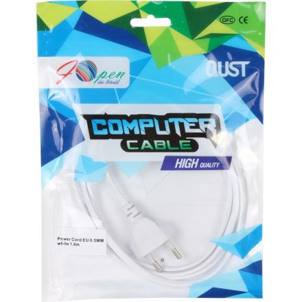 Кабель для аудио-видео IEC-320-C7, 2-pin 1,8m , белый, iOpen<ACE023-W-1.8M