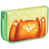 Пенал 1 отделение, 210*130 Мульти-Пульти "Lazy Cat", две откидные секции, ткань Пенал 1 отделение, 210*130 Мульти-Пульти "Lazy Cat", две откидные секции, ткань