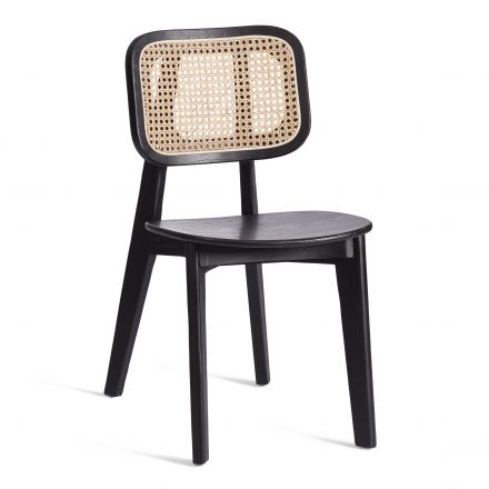 Стул ODIN дерево вяз/ротанг, черный, 42х45х78 см