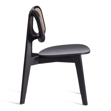 Стул ODIN дерево вяз/ротанг, черный, 42х45х78 см