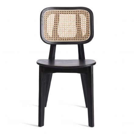 Стул ODIN дерево вяз/ротанг, черный, 42х45х78 см
