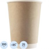 Стакан одноразовый Комус Стандарт бумажный коричневый 300 мл 25 штук в  упаковке