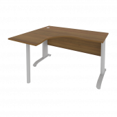 Riva Metal-L Стол криволинейный левый ПЛ.СА-3 (L) Орех/Тёмно-серый металл 1400*1200*750