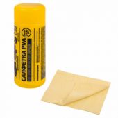 Салфетка синтетическая PVA-замша 31x21 см, в тубе, желтая, для авто, дома и офиса, ГРАНДМАСТЕР, 609976