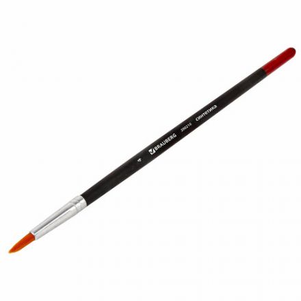 Кисть BRAUBERG, синтетика, круглая, № 4, 200210