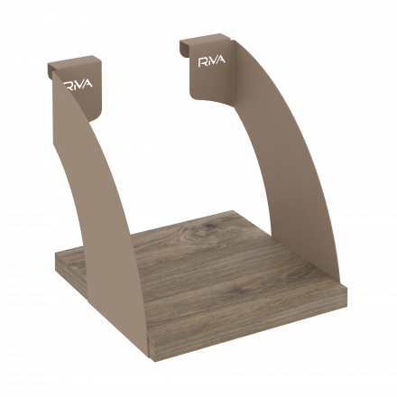 Навесные полки. Кронштейны+ЛДСП полка 200мм MAN-41-2 Тиквуд тёмный/Мокко металл 200*220*200