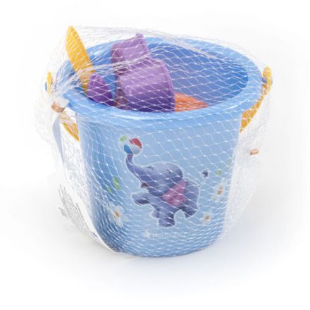 Набор для игр в песке: ведерко, совочек, грабельки, 2 формочки "Ассорти", НОРДПЛАСТ, 181