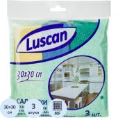 Салфетки хозяйственные Luscan из микрофибры 30х30см д/мебели, стекол 3шт/уп Салфетки хозяйственные Luscan из микрофибры 30х30см д/мебели, стекол 3шт/уп
