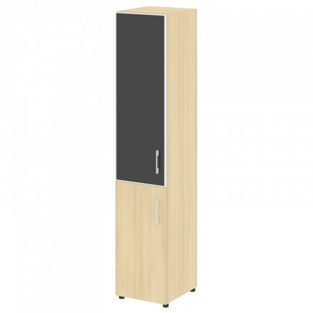 Yalta Шкаф узкий LT.SU-1.2 R (L) black Акация/Стекло black 400*450*1987