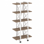 Loft Стеллаж на колесных опорах-5 полок VR.L-MST.K-5.4V Дуб аризона/Белый металл 800*400*1704